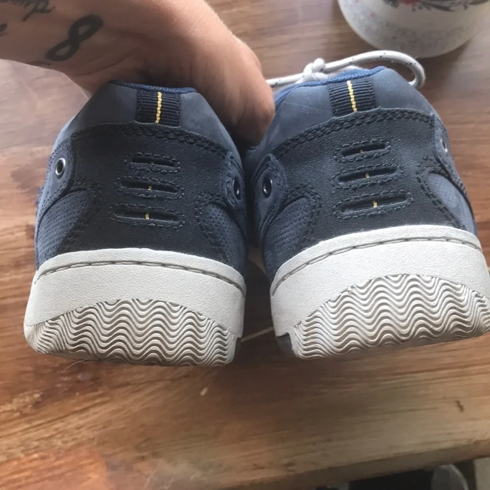 Clarks blue leather sneakers